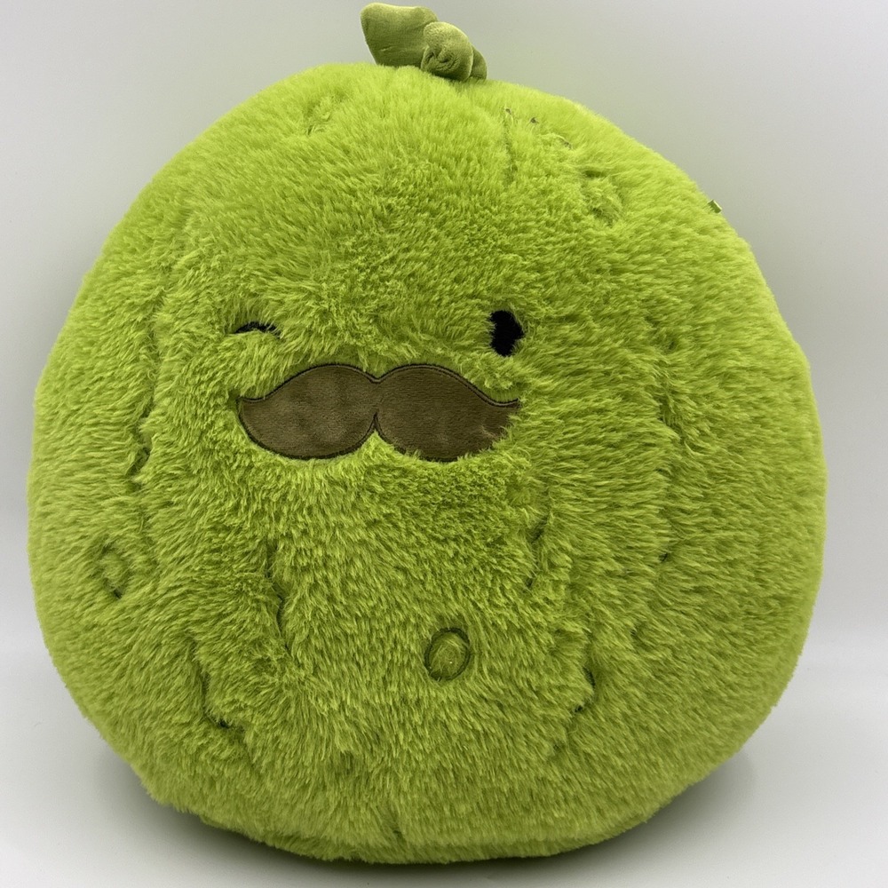 Squishmallows FuzzAMallow 16 inch Charles the Green Pickle Mustache SQCR09211